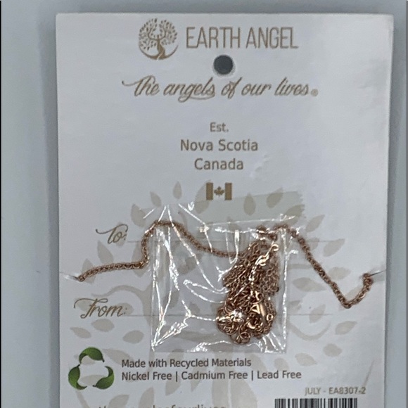 Antique Rose Copper Earth Angel July Ruby Adjustable Necklace - 9" - Picture 6 of 7